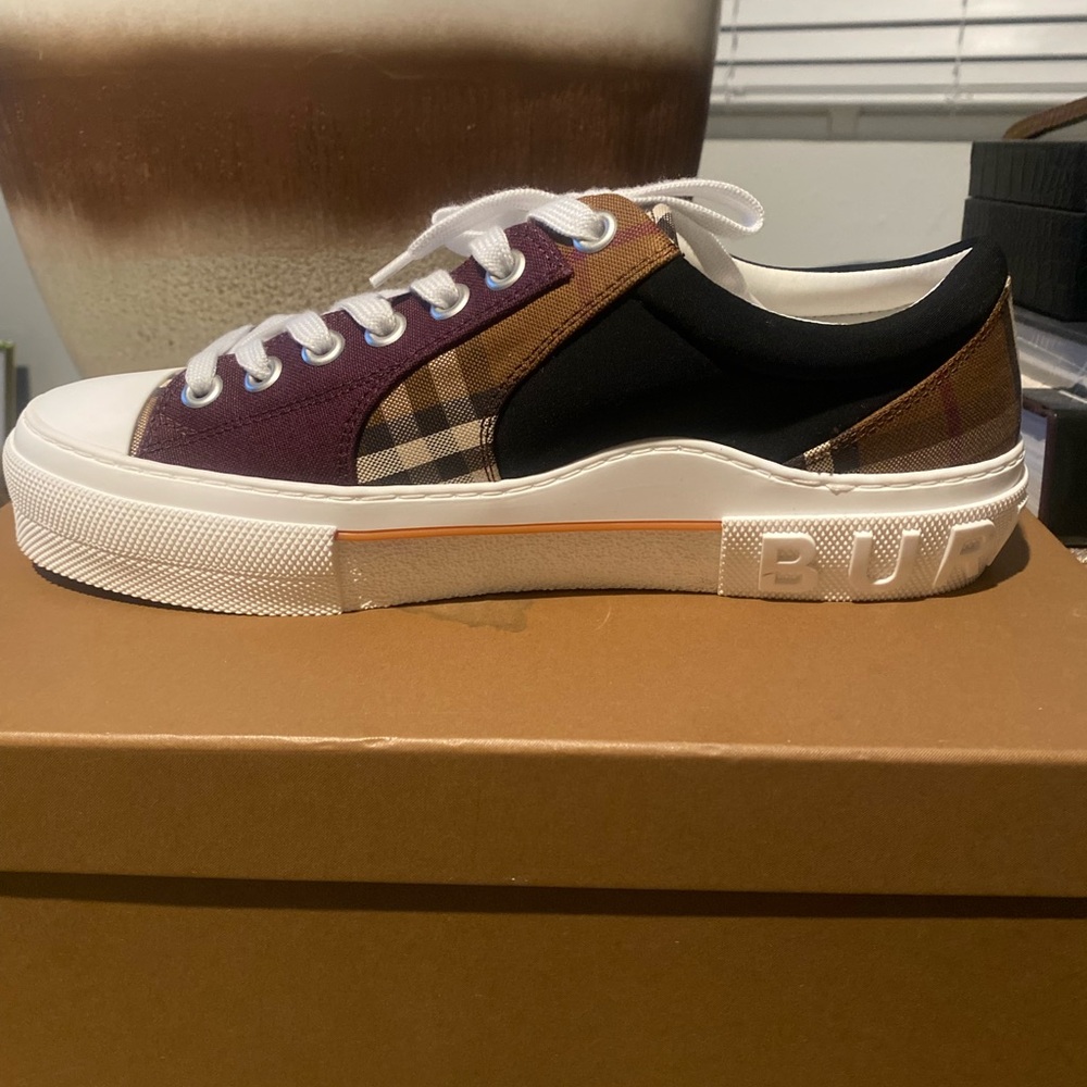 Burberry Purple and Plaid Sneakers